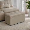 30" Storage Ottoman Bench, Ottoman with Storage, Leather Storage Bench, Hold up to 660lb for Living Room - 3 of 4