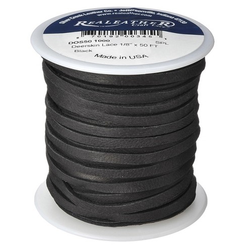 Realeather Crafts Deerskin Lace .125x50' Spool-black : Target