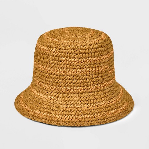 Striped Straw Bucket Hat - Universal Thread™ Brown S/m : Target