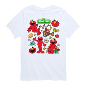 Boys' - Sesame Street - Elmo Sticker Sheet Short Sleeve Graphic T-Shirt - 1 of 4