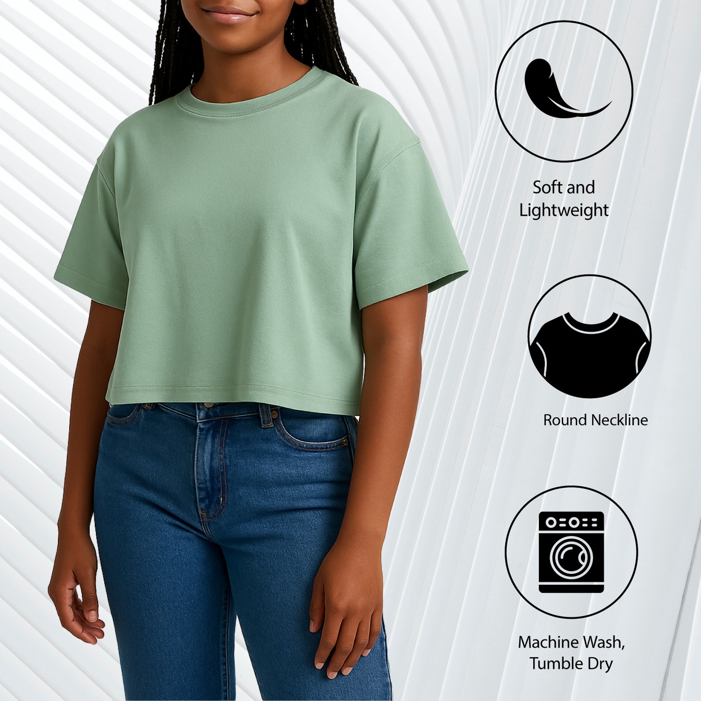 Футболка Peanuts Snoopy Dance Short Sleeve Boxy Graphic T-Shirt - Seafoam для девочек — фото 3