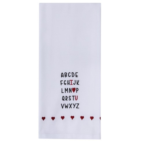 Split P I Love You Embroidered Decorative Dishtowel Set of 2 - image 1 of 4