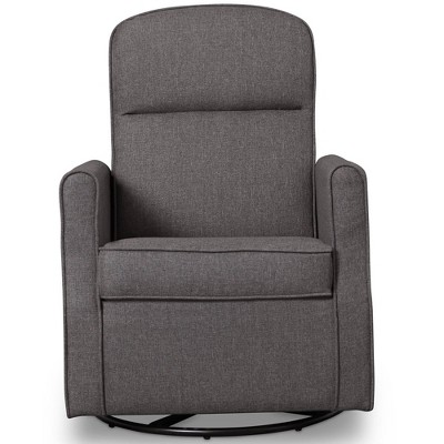 Charcoal Fabric Upholstered Swivel Glider Rocker Chair