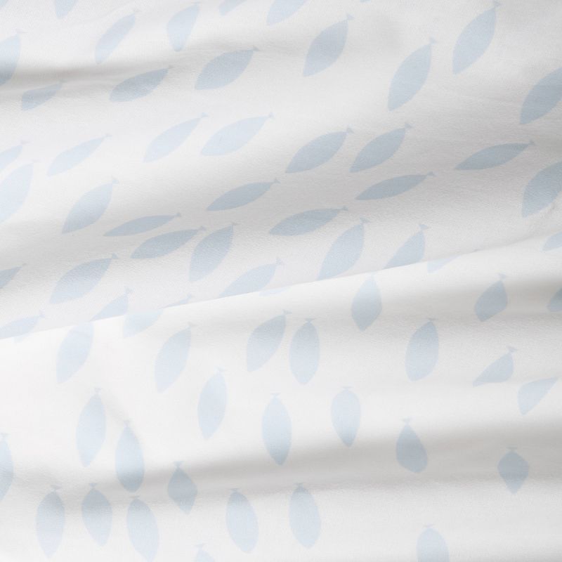 Fitted Crib Sheet - Cloud Island&#8482; School of Fish Light Blue and White, 5 of 7