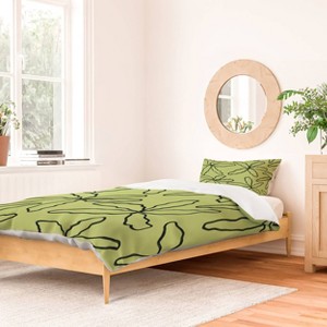 Deny Designs Jae Polgar Party Green Twin/Twin XL Duvet and Sham Set (2-3pc Set) - 1 of 4