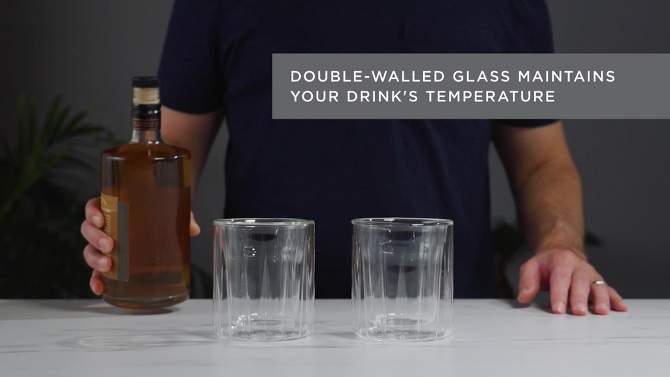 Viski Crystal Whiskey Tumblers Set of 2, Clear, 2 of 9, play video