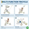 7-in-1 Foldable Baby Tricycle w/ Adjustable Parent Handle – Toddler Trike with Safety Harness, Wheel Brakes - 3 of 4