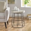HDZNVF Marble End Tables, Black and White - 2 of 4