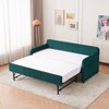GDFStudio Tira Modern 2-Seater Convertible Velvet Upholstered Sofa Bed with Trundle - 3 of 4