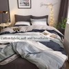 Twin XL Striped Bedding Set, Cotton Boys Duvet Cover, Blue Grey Stripes, Reversible Geometric Comforter with Zipper Closure - 4 of 4