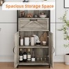 Farmhouse Kitchen Cabinet Pantry Storage Cabinet with Barn Door and Drawer Freestanding Cupboard Floor Bathroom Dining Room Cabinet - 4 of 4