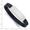 Black Bow Jewelry Men's Stainless Steel & Navy Blue Leather I.D. Bracelet, 8.5 Inch - 4 of 4