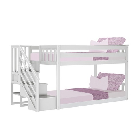 Twin Low Loft Bed with Stairs and Easy Slide | Clay | Max & Lily