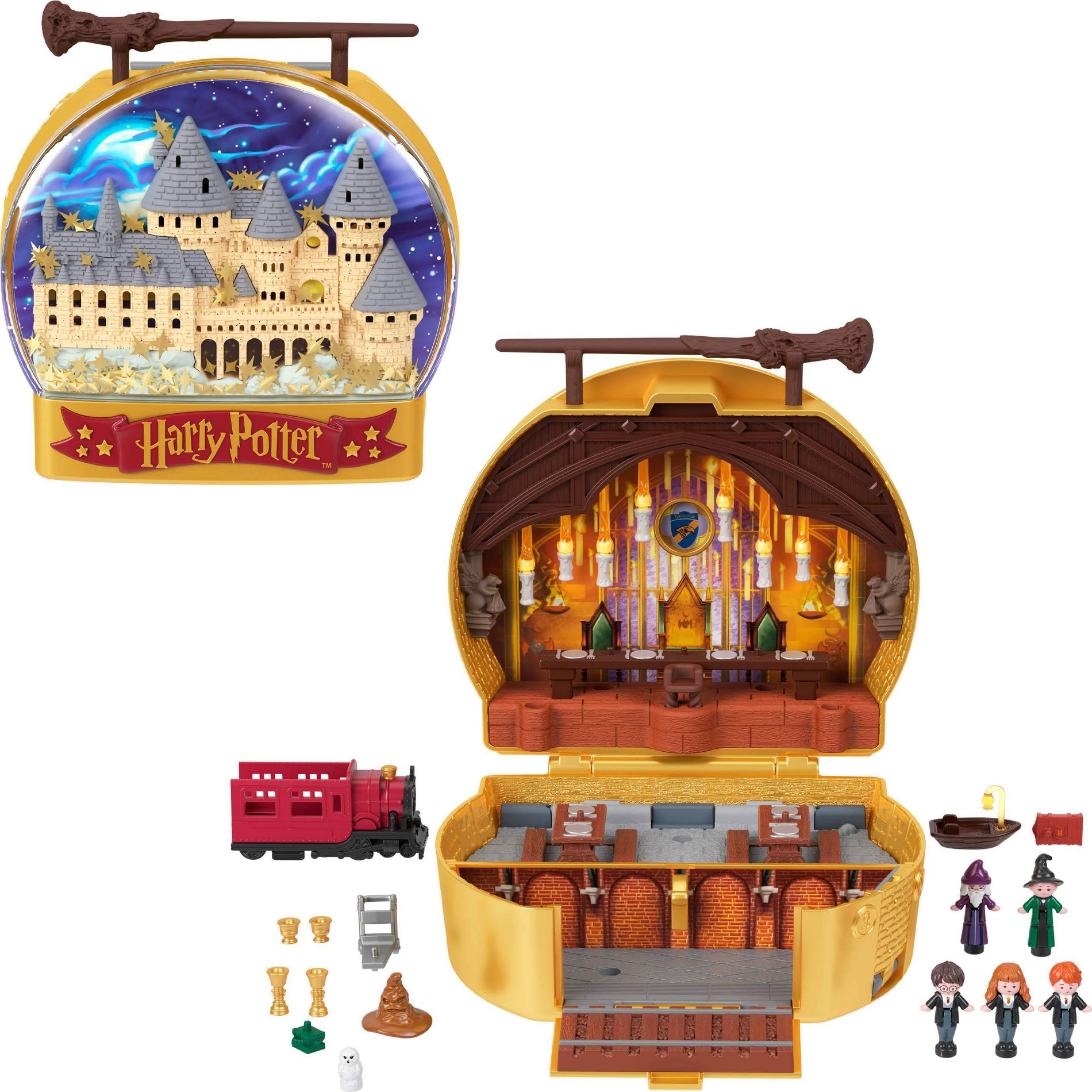 ​Polly Pocket Collector Playset, Harry Potter Compact with 5 Dolls and 11 Accessories