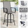Lirago,2-Piece Outdoor Swivel Bar Stools Set - Textilene Fabric with Footrest, Weather-Resistant for Patio/Balcony/Poolside - 4 of 4