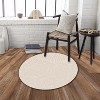 LunaLulinlk Beige CURVE Line Leaf design41" x - 41" Round Rug - 2 of 4