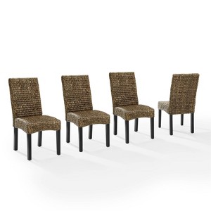 Set of 4 Edgewater Dining Chairs Seagrass/Dark Brown - Crosley - 1 of 4