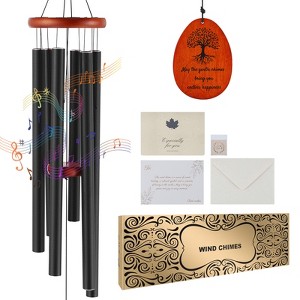 VEVOR Wind Chimes for Outside, 41 in, Deep Tone Wind Chimes with 6 Tubes, Unique Large Memorial Wind Chimes for Anniversary, Black - 1 of 4
