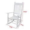 FONTOI Wooden Rocking Chair Porch, Rocker Chairs with High Back, Widen Seat and Armrests for Home Garden, White, 24.29"*45.28"*33.07" - 2 of 4
