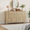 Fluted Dresser 54 Inch Wide, 6-Drawer Wood Dresser for Bedroom, Modern Chest of Drawers, Storage Organizer Cabinet for Living Room, Hallway - 3 of 4