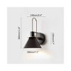 Angel Sar Modern 1-Light Cone Wall Sconce, Black Metal Tapered Shade Indoor Wall Light, for Bedroom, Bathroom, Foyer, Hardwired Installation - 4 of 4