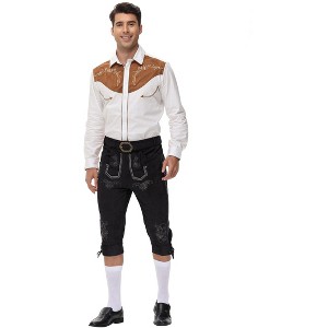 Clearlove Men’s Elevated Suede-Touch Belted Shorts - Performance Weave with Modern Inseam - 1 of 4