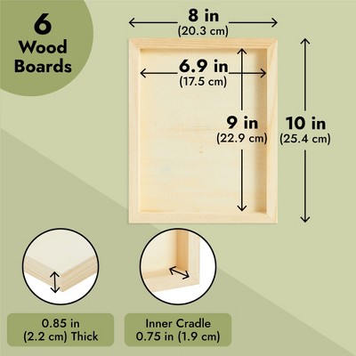 8x10 Natural Pinewood Unfinished Wooden Canvas Boards for Painting