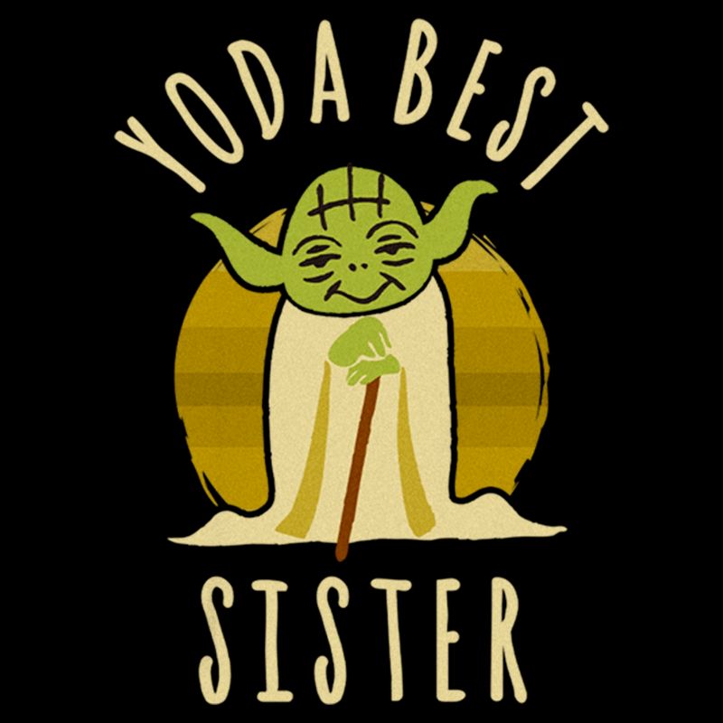 Girl's Star Wars Yoda Best Sister Funny Crop T-Shirt, 2 of 4
