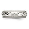 Black Bow Jewelry Mens 7mm Titanium Sterling Silver Inlay 1pt. Diamond Standard Fit Band - 4 of 4