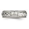 Black Bow Jewelry Mens 7mm Titanium Sterling Silver Inlay 1pt. Diamond Standard Fit Band - image 4 of 4