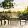 Outsunny Patio Wicker Dining Chair Set of 2, PE Rattan Outdoor Dining Chairs with Cushions, Backrest, Armrests for Deck, Garden - 3 of 4