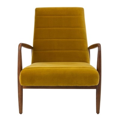 Willow Channel Tufted Arm Chair Gold - Safavieh