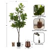 Kate and Laurel Fidmont Faux Fiddle Fig Tree with Portell Metal Planter Pot, 6 FT, Antique Bronze - 2 of 4