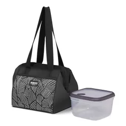 Igloo Print Essentials Leftover Lunch Tote with Pack Ins - Black