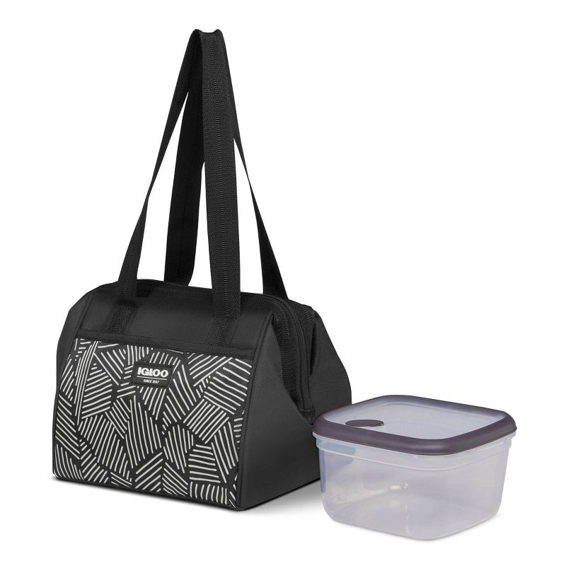 Igloo Print Essentials Leftover Lunch Bag  with Pack Ins - Black, 1 of 17