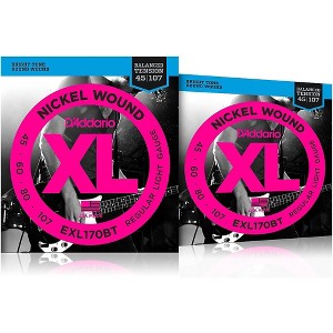 D'Addario EXL170BT Balanced Tension Long Scale Electric Bass String Set (45-107) 2 Pack - 1 of 3