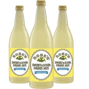 Rose’s Sweet & Sour Syrup 3 Pack 1 Liter Bottle, | Perfect for Cocktails, Beverages, and Mixers - 1 of 4