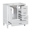 Ridstar 30 in. W White Bathroom Storage Cabinet with a Soft Closing Door and 3 Drawers - 2 of 4