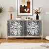 Storage Cabinet,Sideboard Buffet Cabinet With 4 Doors And Adjustable Shelves,Wood Grain Color Frame Cabinet With Anti-Tipping Device-Cuddlewood - 2 of 4