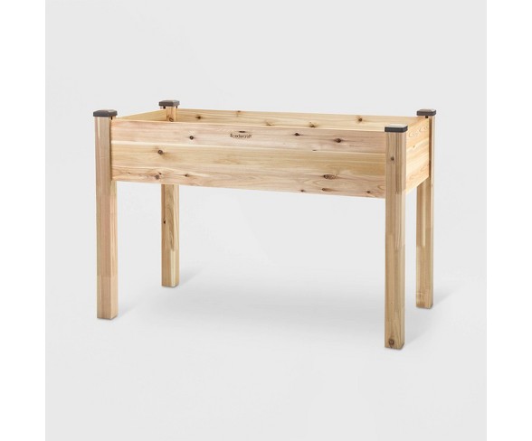 22" 48" Elevated Rectangular Cedar Planter - CedarCraft