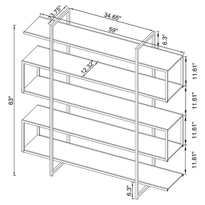 Chrome and Clear Glass 5-Tier Modern Bookcase