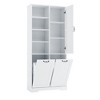 Ridstar 68 in. H Flip-out Laundry Basket Bathroom Storage Cabinet with Multiple Storage Spaces, Drawers & Doors-White - 4 of 4