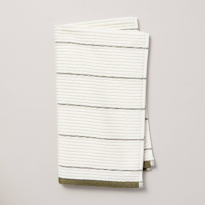 Ribbed Terry Bath Towels Cream/Green - Hearth & Hand™ with Magnolia