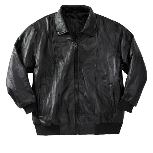Kingsize Men's Big & Tall Embossed Leather Bomber Jacket - Big - 6xl ...