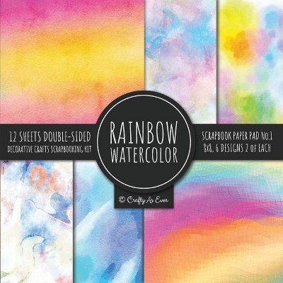 Rainbow Watercolor Scrapbook Paper Pad Vol.1 Decorative Crafts Scrapbooking Kit Collection for Card Making, Origami, Stationary, Decoupage, DIY