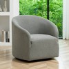 32" Wide Boucle Upholstered Swivel Barrel Chair - Kinwell - 2 of 4