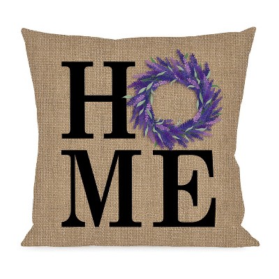 Evergreen Flag HOME Lavender Wreath Interchangeable Pillow Cover Durable and Well Made Home and Garden Dcor For Lawn Patio Yard