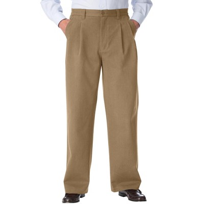 KingSize Men's Big & Tall Tall Wrinkle-Free Double-Pleat Pant With Side-Elastic Waist