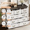 Farmhouse 10-Drawer Dresser for Bedroom- Vintage Rustic Wood Chest with Natural Texture, Spacious Storage for Clothes & Essentials - 3 of 4