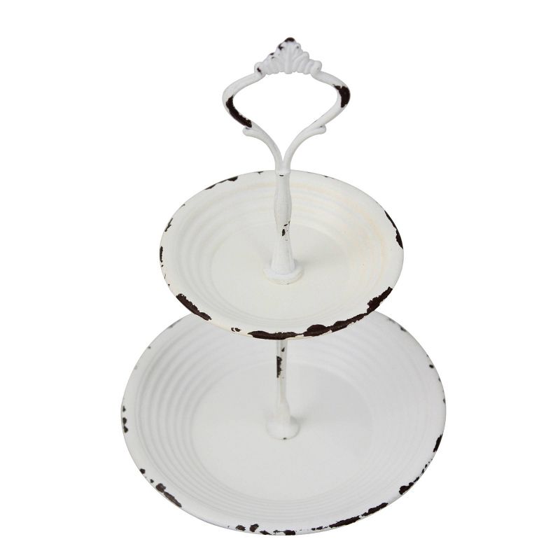 2-Tier Tray Rustic White - Stonebriar Collection, 2 of 7